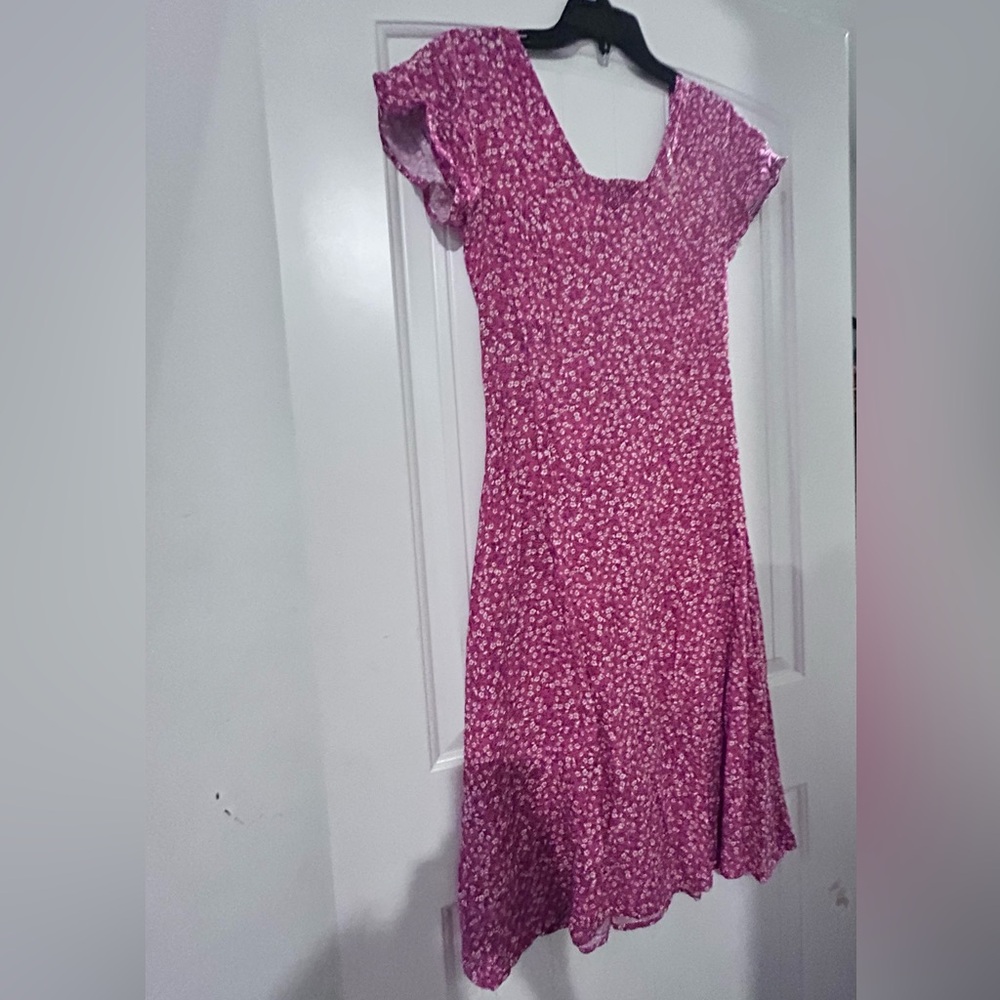 Old Navy Magenta Floral Midi Dress